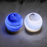 Lampe Planète Cool en Verre, Lampe Lune, Veilleuse, Décoration de Bureau et de Chevet, Lampe de Table pour Chambre, Cadeau Créatif Style Instagram