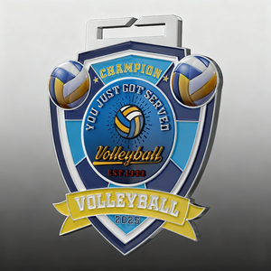 Medalla de Campeón de Voleibol Personalizada en Blanco de Aleación de Zinc Metálico de Alta Calidad de Fabricante Noble, Medalla de Recién Servido - Product Image 3
