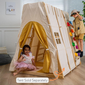 Wooden Indoor Playground Climber With <b>Swing</b> And Rock Wall For Kids 4-6 Years Unisex Climbing <b>Frame</b> Wooden Outdoor - Product Image 3