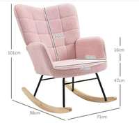 Fauteuil à bascule confortable et moderne, style nordique de luxe, avec structure métallique robuste, pour salle à manger, grande chambre, salon, maison