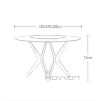 Geometric Art Design Keramik platte Marmor Runde Platte Einfacher Stil Esstisch mit rotierendem Zentrum für Zuhause oder Hotel eingang