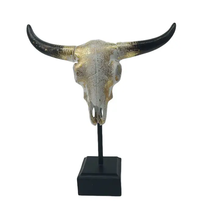 Tengkorak Sapi Longhorn Resin Kepala Hewan Liar Tengkorak Di Dasar