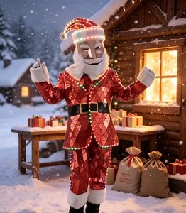 Traje de Papá Noel con Espejos y Luces LED para Discoteca, Disfraz de Mascota para Navidad, Desfiles, Fiestas, Eventos, Baile Flamenco - Product Image 6