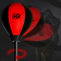 Ballon de Boxe d'Entraînement à la Vitesse et aux Réflexes avec Ressort, Réglable en Hauteur, Équipement de Boxe