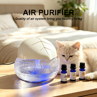 Diffuseur d'huiles essentielles électrique, aromathérapie, utilisation intérieure/voiture/hôtel, sans brouillard, garantie 1 an, capacité 1800 ml, lumière LED 7 couleurs