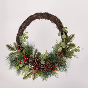 Planta Artificial Plantsphere, Oferta, Guirnalda Decorativa Colgante de Piñas de Cedro de Plástico Rojo, Guirnalda de Ratán, Planta Decorativa - Product Image 6