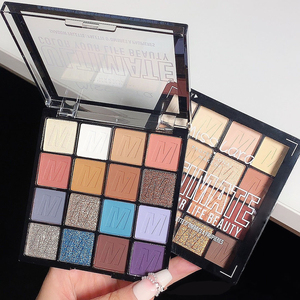 Paleta de sombra de ojos de 16 colores al por mayor paleta de sombra de ojos resistente al agua multicromo metálico con purpurina orgánica vegana maquillaje de plástico - Product Image 4