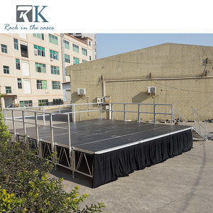 Assembly <b>Stage</b> Wooden <b>Platform</b> & Aluminum Brace Adjustable Height <b>Stage</b> - Product Image 2