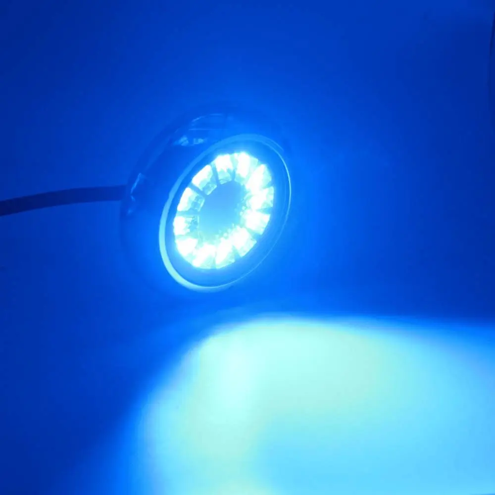 Chaoweiken — lampes de bateau à LED 316SS IP68, forme ronde, blanc-bleu, deux couleurs, éclairage sous-marin, Flash de pont