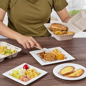 Tùy chỉnh phân hủy sinh học compostable dùng một lần mía bã mía thực phẩm <span class=keywords><strong>container</strong></span> takeout <span class=keywords><strong>Takeaway</strong></span> Hộp Ăn Trưa với nắp - Product Image 2