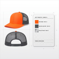 Casquette ajustée unisexe vierge Richardson 112 avec logo personnalisé, casquette de camionneur en maille de haute qualité, casquette unie pour homme avec visière et fermeture snapback