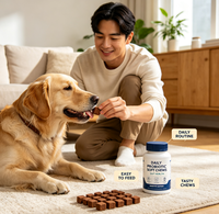 Complément alimentaire quotidien de probiotiques à croquer pour chiens : soutien digestif, poudre de citrouille, santé intestinale, fonctionnalité saine de l'intestin, pour toutes les phases de vie