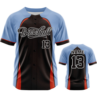 Chemises de baseball personnalisées avec logo d'équipe, boutonnées, vente en gros, impression numérique sublimée classique, uniforme de baseball pour hommes Zp25011