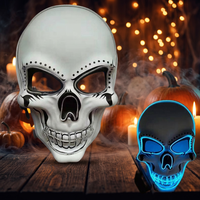 Masque fantôme LED 3D fait main personnalisé pour Halloween, décoration de fête, cosplay, festival en plein air, costume de mascarade