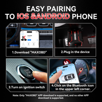 Herramienta alternativa original KONNWEI MAXOBD para concesionario Bluetooth 5,2 OBD2, escáner con diagnóstico de transmisión ABS SRS