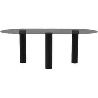 Table à manger ovale en ardoise moderne et durable, conçue pour les salons et appartements compacts, meubles pour la maison