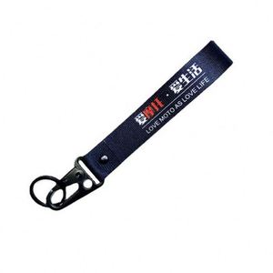 Wholesale Bulk High Quality Custom Logo Fabric Loop Wristlet Key Chain Strap Promotion Anime Embroidery Hoops Keychains - Product Image 4