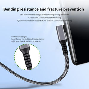 Cable de Datos USB Tipo C con Ángulo Recto y Trenzado - Product Image 3