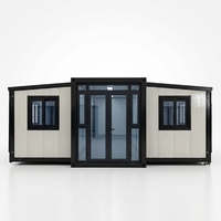 Maisons conteneurs extensibles 2-3 chambres en gros, villas préfabriquées à assemblage rapide, emballées à plat, avec panneaux sandwich