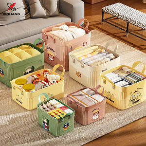 Xinhang Tragbarer Aufbewahrungsschrank für Kleinteile Kreativer Niedlicher Spielzeug-Aufbewahrungsbehälter Kleidungs-Aufbewahrungsbox mit Deckel und Griff - Product Image 3
