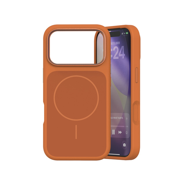 Soft Liquid Silicone Phone Case With Strong Magnet Dual Color Silicone Mobile Phones Cover Metal Camera Frame for iPhone 18 Pro