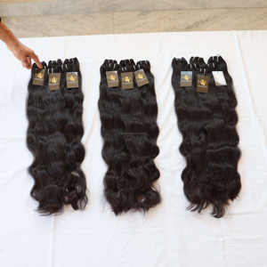 Temple Raw Virgin cheveux indiens bouclés soyeux droit tissage cuticule vierge brute cheveux humains indiens alignés cuticule péruvienne alignée - Product Image 2