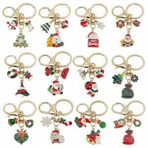 Custom Cartoon Style Christmas Metal Keychain Alloy Coin Holder with Santa Elk Snowflake <b>Candy</b> Bag Pendant Cross-Border Gift - Product Image 1
