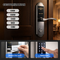 Serrure de porte intelligente en acier inoxydable 304 pour hôtel, avec carte RFID, mot de passe, poignée de porte, entrée sans clé, sécurité électronique pour chambre haut de gamme
