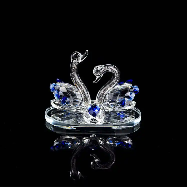 Nuove innovazioni di cristallo naturale guarigione gemma Custom intagliato a mano cristallo cigno decorazione artigianale blu