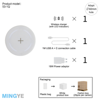Chargeur sans fil pour montage de meuble avec adaptateur AC/DC