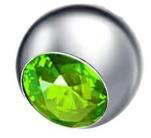 Bola de Repuesto para Piercing Gaby de Acero 316L con Cristal y Diamante, Barra para Piercing de Pezón, Ceja - Product Image 5