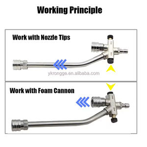 批发阿玛雷双枪阀门不锈钢+黄铜泡沫喷壶延长杆洗车配件高压清洗机 - Product Image 3