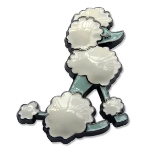 Metal Paint 3D Badge Personality Poodle Lapel Pin Zinc Alloy Brooch Gift Factory Direct Selling