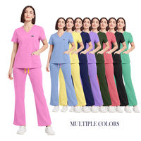 Nouvel ensemble de blouses médicales personnalisées pour femmes, uniforme d'hôpital sur mesure avec étiquette privée, pantalon évasé de marque personnalisée pour infirmières