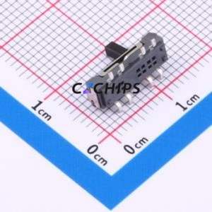 MST-23D18G4-BD Slide Switch SMD Switch Double Pole Three Throw Rectangle Pin Header SMD Tab Vertical Mount - Product Image 2