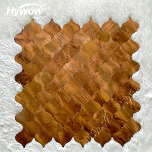 Carrelage <span class=keywords><strong>Mosaïque</strong></span> Or Fond Hexagone Aluminium Massif Brossé Luxe Dosseret Mural Carrelage Métal <span class=keywords><strong>Mosaïque</strong></span> Dédouanement - Product Image 2