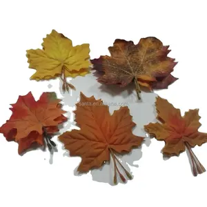 plastic artificial green maple leaves for home decoration artificial autumn leaves maple