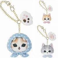 Portachiavi con Ciondolo Peluche Anime Morbido a Forma di Gatto Squalo Mofusand Cosplay da 5CM, Mini Personaggio Cartone Animato a Forma di Zampa di Gatto