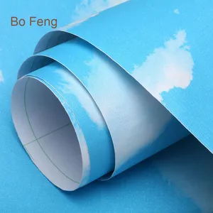 Design moderno PVC carta da parati autoadesiva cielo blu nuvole bianche geometrico soffitto adesivo da parete <span class=keywords><strong>per</strong></span> la scuola materna camera dei bambini - Product Image 4