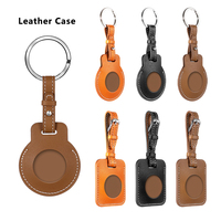 Traceur Bluetooth anti-perte pour clés, portefeuille, bagages, étiquette intelligente avec étui en cuir, compatible avec Apple Find My et Google Find Hub