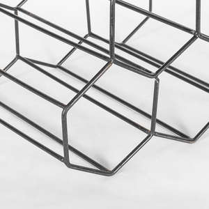 โรงงานอุปทานโดยตรงการออกแบบทางเรขาคณิตอิสระผู้ถือขวดสีดำเคาน์เตอร์6ขวดโลหะชั้นวางไวน์ - Product Image 5