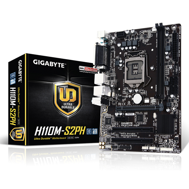 GIGABYTE Intel H110M-S2PH/H110M-S2 MATX Gaming Motherboard with LGA1151 Socket Support Core I5 6500 Processor