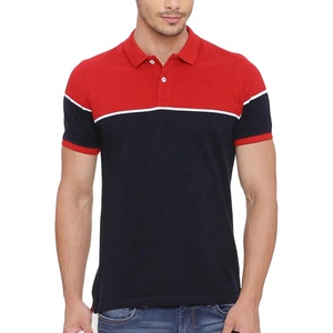 เสื้อโปโลผู้ชาย แขนสั้น ผ้าถัก ลำลอง สีแดง กรมท่า ขาว - Product Image 1