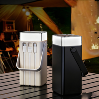 Power Bank Kapasitas Tinggi 20000-100000mAh Pengisian Cepat 22.5W Baterai Portabel dengan Kabel Terintegrasi Lampu LED dengan Colokan