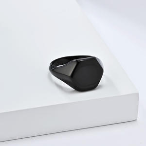 Geometric Hexagonal Titanium Steel <b>Ring</b> Unisex Fashion Jewelry Gift Gold Black Silver Color Options - Product Image 4