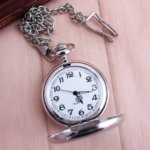 Orologio da tasca al quarzo lucido a specchio Vintage classico da uomo personalizzato con catena Reloj De Bolsillo - Product Image 4