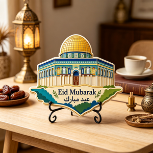 Placa de Resina 3D al por Mayor, Placa Islámica con Diseño de la Cúpula de la Roca, Eid Mubarak, Decoración de Lugares Emblemáticos de Oriente Medio, Recuerdo Personalizado para Mesa - Product Image 3