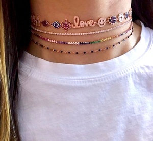 Nouveauté 2026 – Collier plaqué <span class=keywords><strong>or</strong></span> avec micro-pavés CZ colorés et breloque porte-bonheur pour <span class=keywords><strong>l</strong></span>'été - Product Image 4