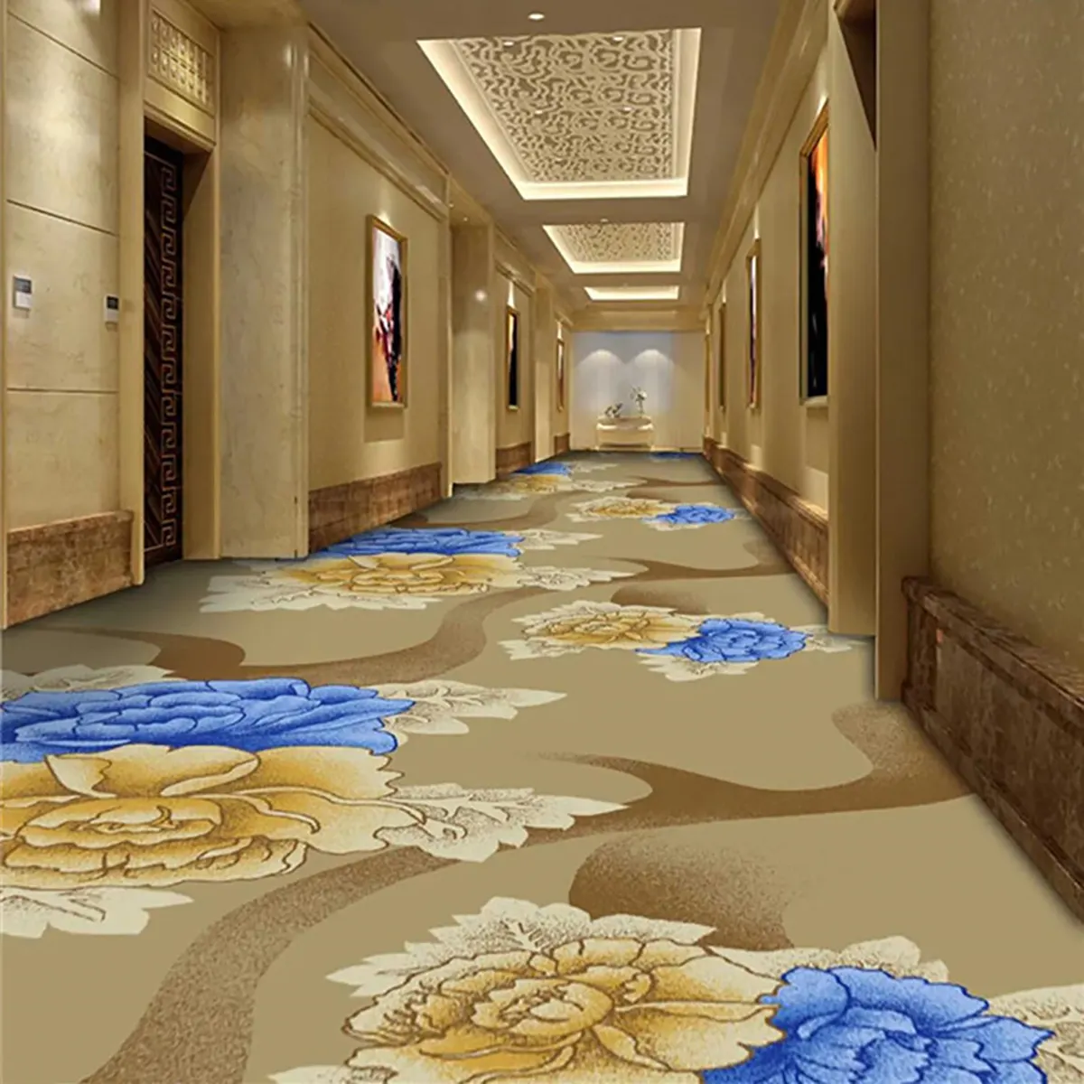 Fire Retardant Grade B1 Wilton Rug for Hotel Room Snooker Room Wall to Wall Hotel Carpet