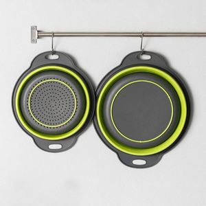 Kitchen Silicone Collapsible <b>Colander</b> Set Multi-Functional Folding Fruit & Vegetable Strainer for Home Use - Product Image 3